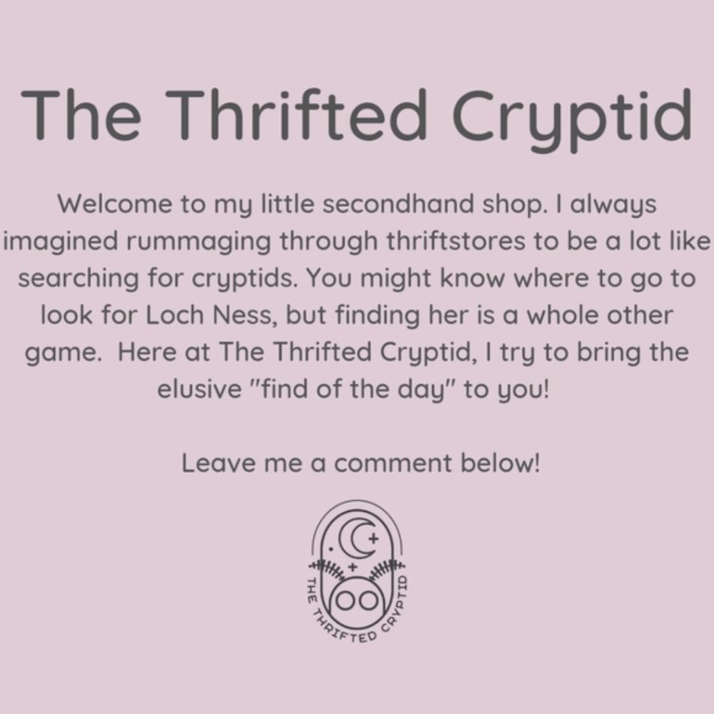 Welcome to the Thrifted Cryptid